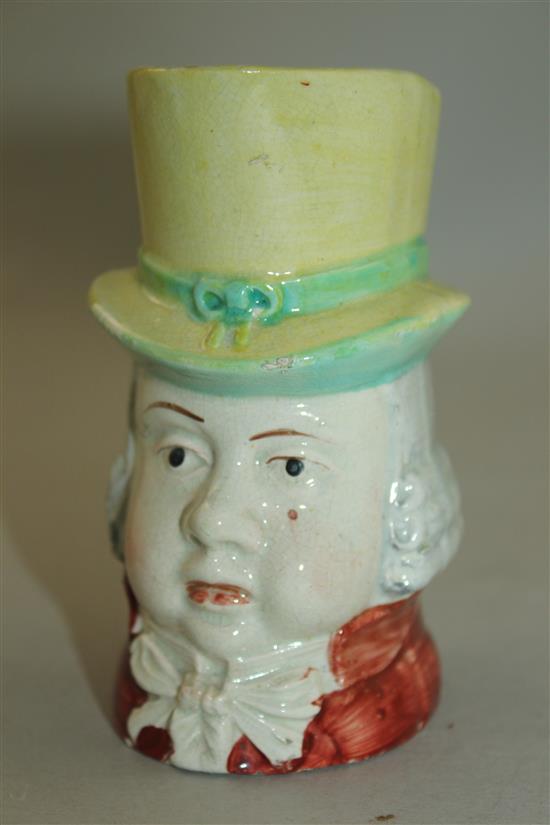 A Staffordshire pearlware Toby jug, c.1835, 11.5cm